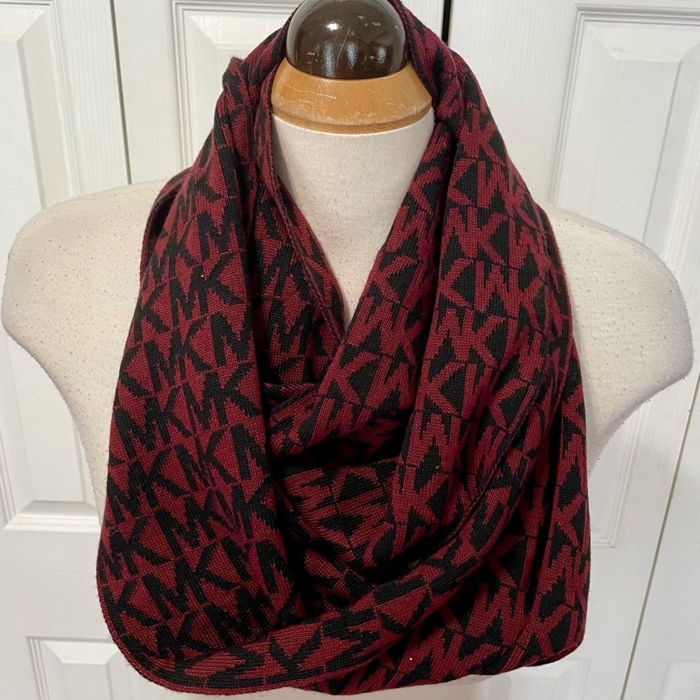 Michael Kors Logo Red and Black Women's Infinity Scarf